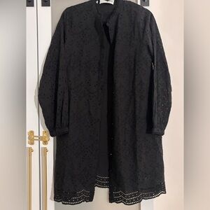 Selected Femme Black Eyelet Long Sleeve Dress